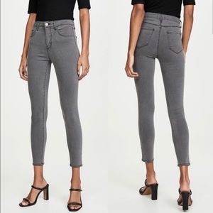 L’agence Margo Skinny High Rise Nickel Gray Dark Wash Jeans Size 28